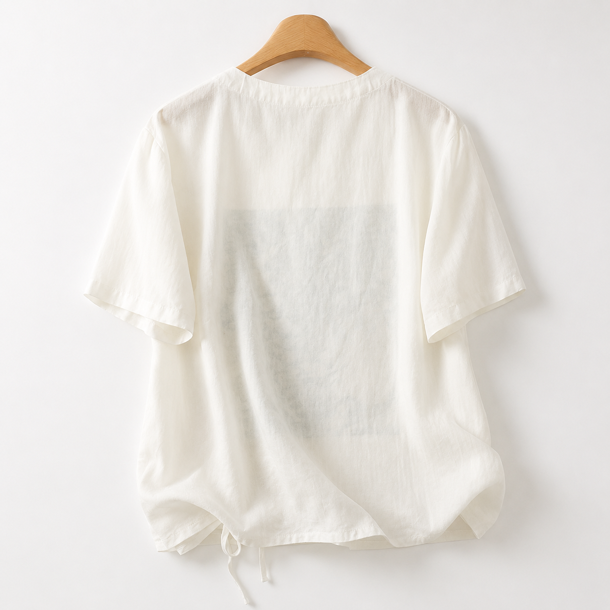 Delaney Women’s Botanical Linen-Blend Drawstring Top