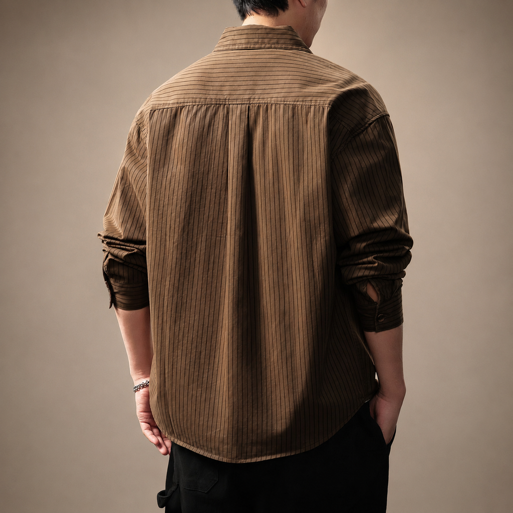 Denver Men’s Pinstripe Button-Up Overshirt