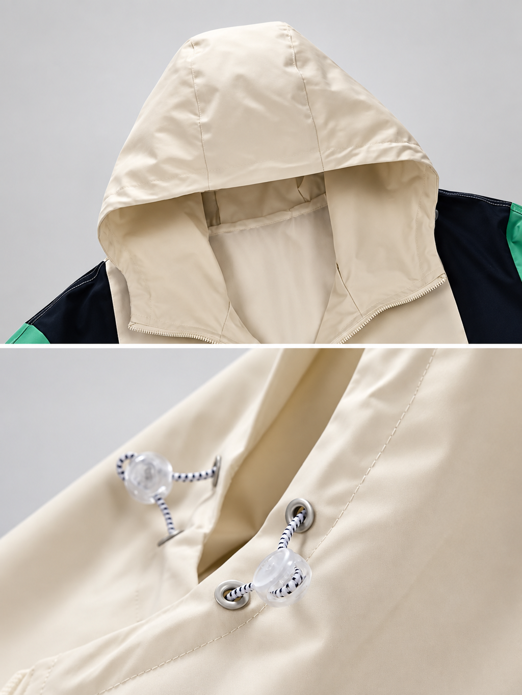Desmond Men’s Color-Block Full-Zip Hooded Windbreaker Jacket