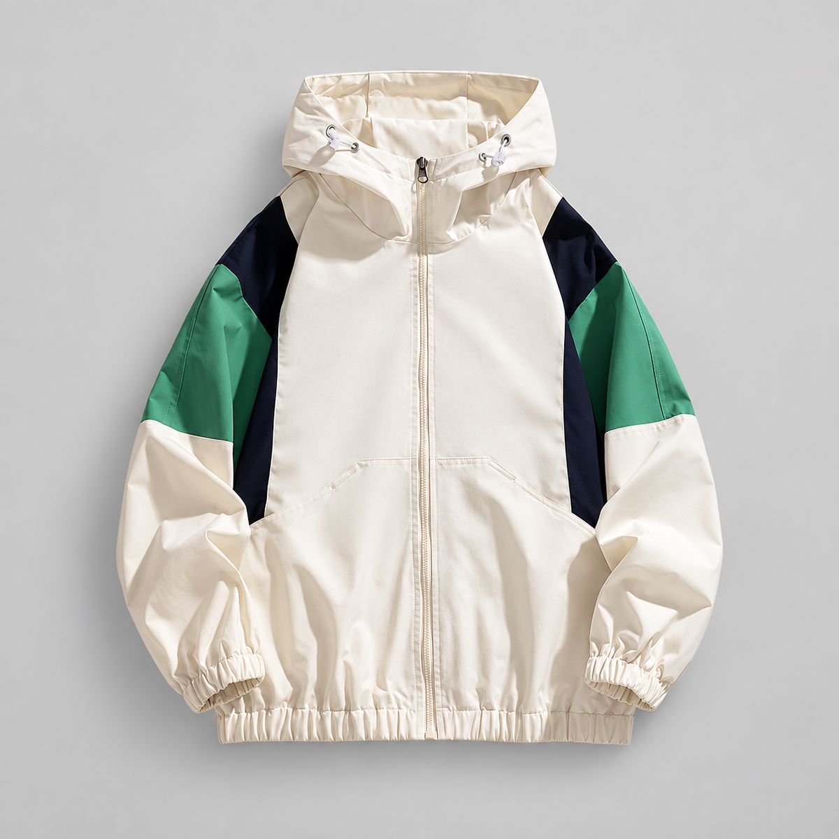 Desmond Men’s Color-Block Full-Zip Hooded Windbreaker Jacket