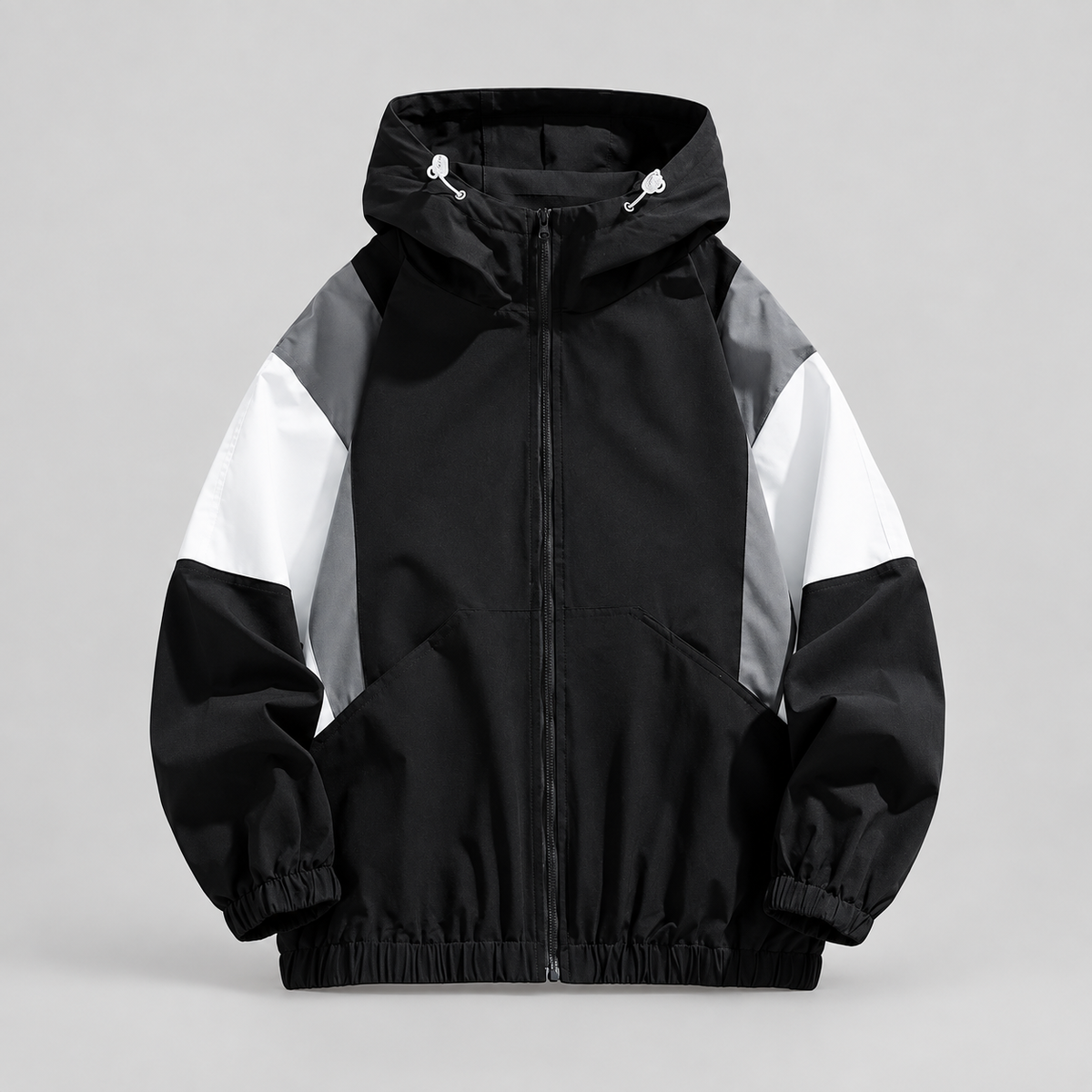 Desmond Men’s Color-Block Full-Zip Hooded Windbreaker Jacket