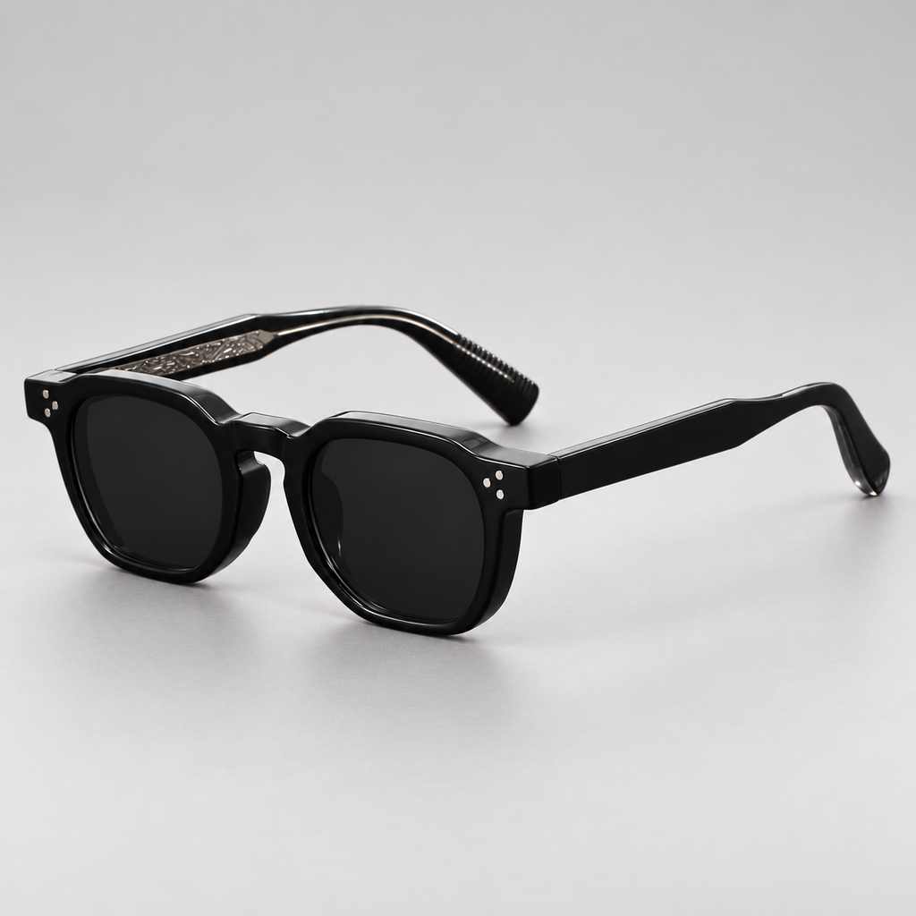 Dorian Rounded-Square Sunglasses with Rivet Details