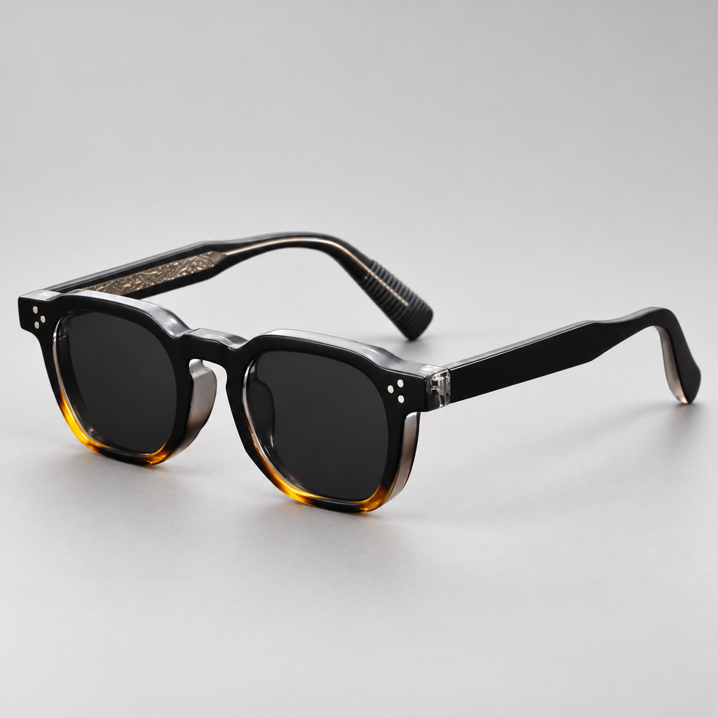 Dorian Rounded-Square Sunglasses with Rivet Details