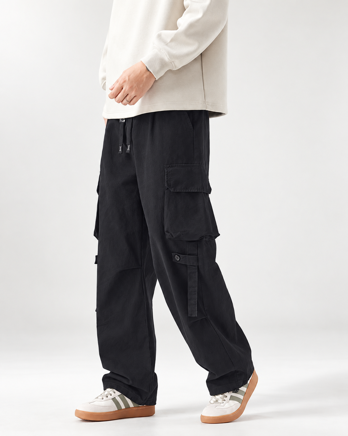 Dorian Men’s Loose-Fit Wide-Leg Cargo Pants