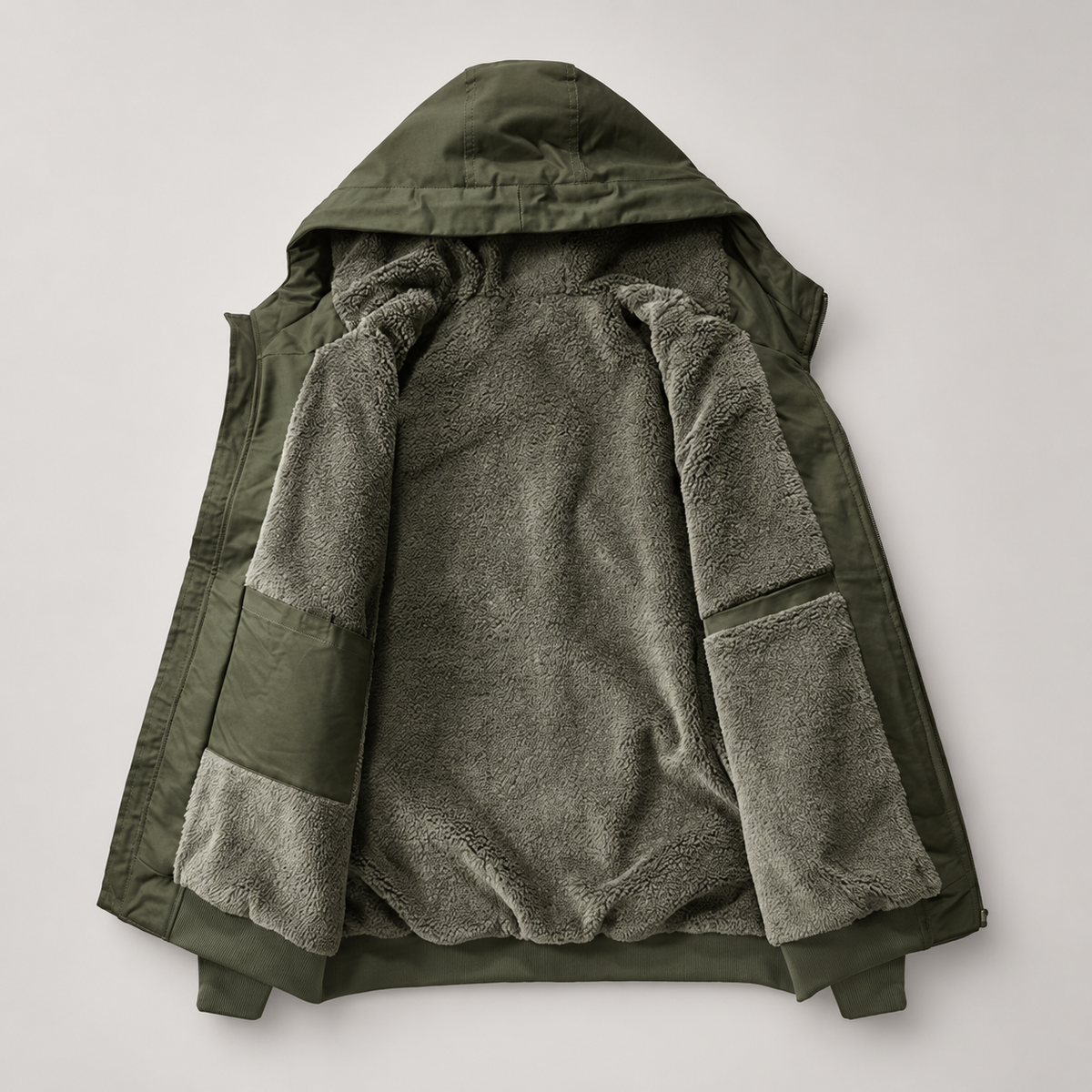 Dorian Men’s Sherpa-Lined Hooded Bomber Jacket