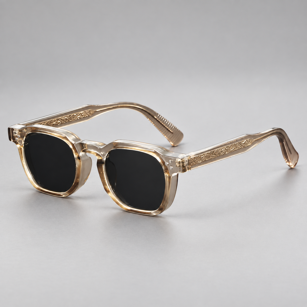 Dorian Rounded-Square Sunglasses with Rivet Details
