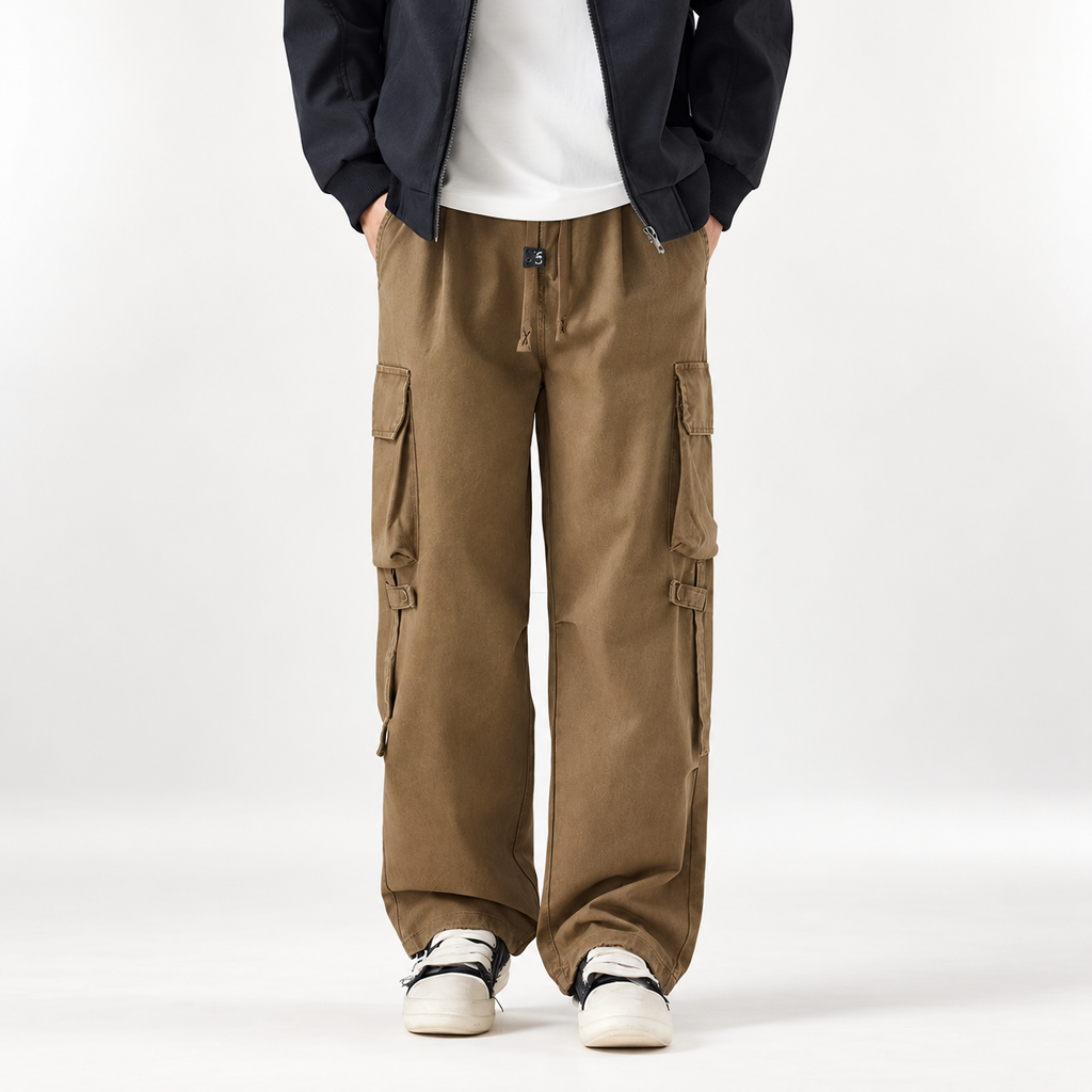 Dorian Men’s Loose-Fit Wide-Leg Cargo Pants