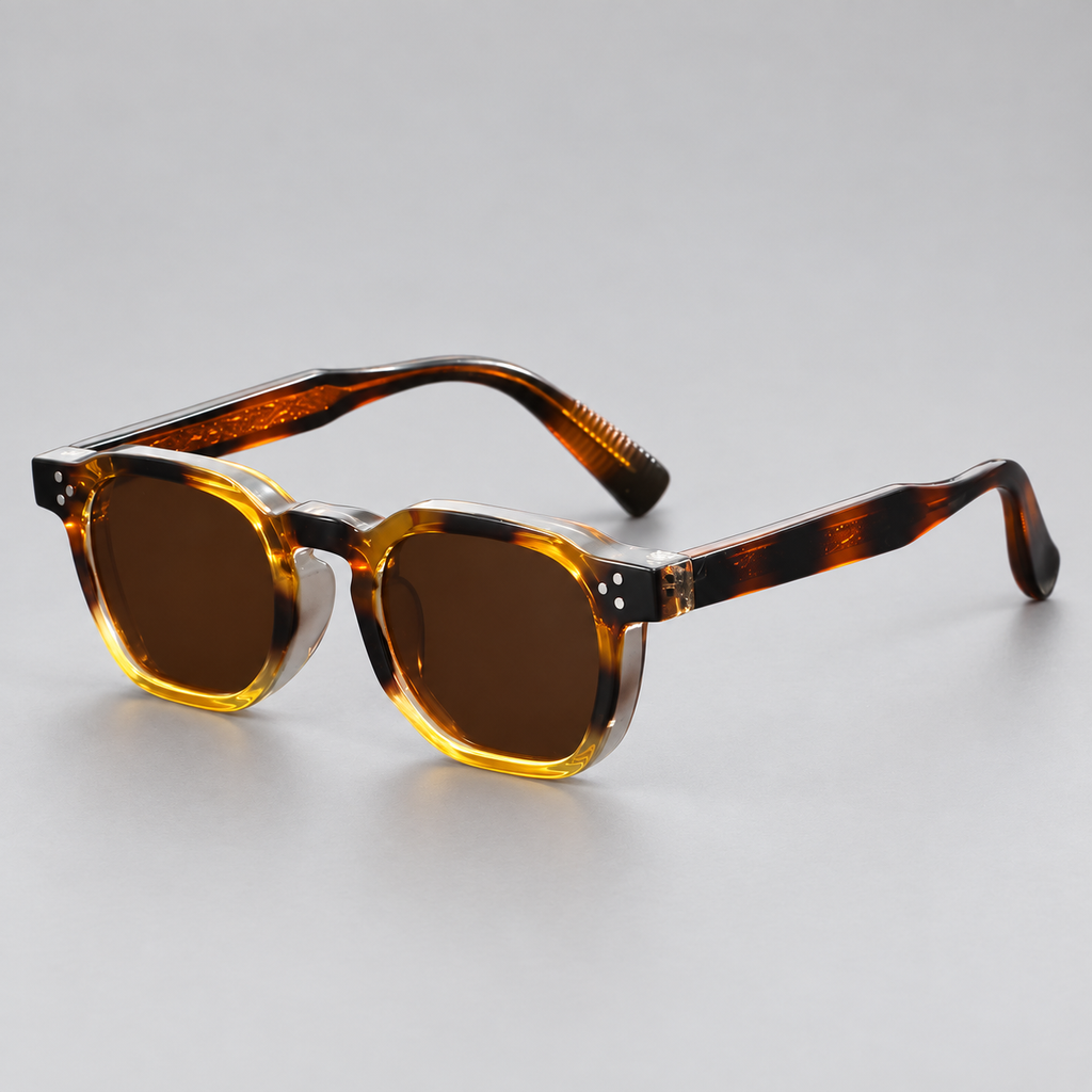 Dorian Rounded-Square Sunglasses with Rivet Details