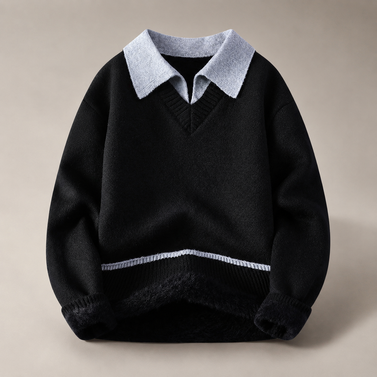 Edmund Men’s Contrast Collar Knit Pullover