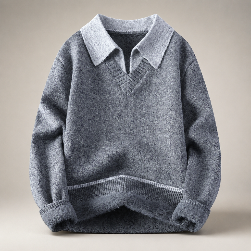 Edmund Men’s Contrast Collar Knit Pullover