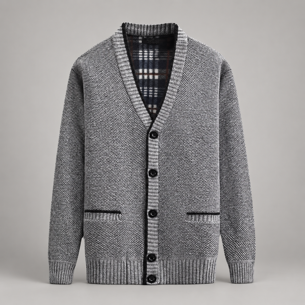 Edmund Men’s Textured V-Neck Button Cardigan