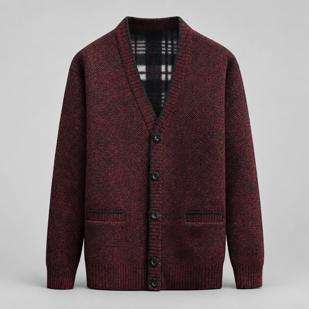 Edmund Men’s Textured V-Neck Button Cardigan
