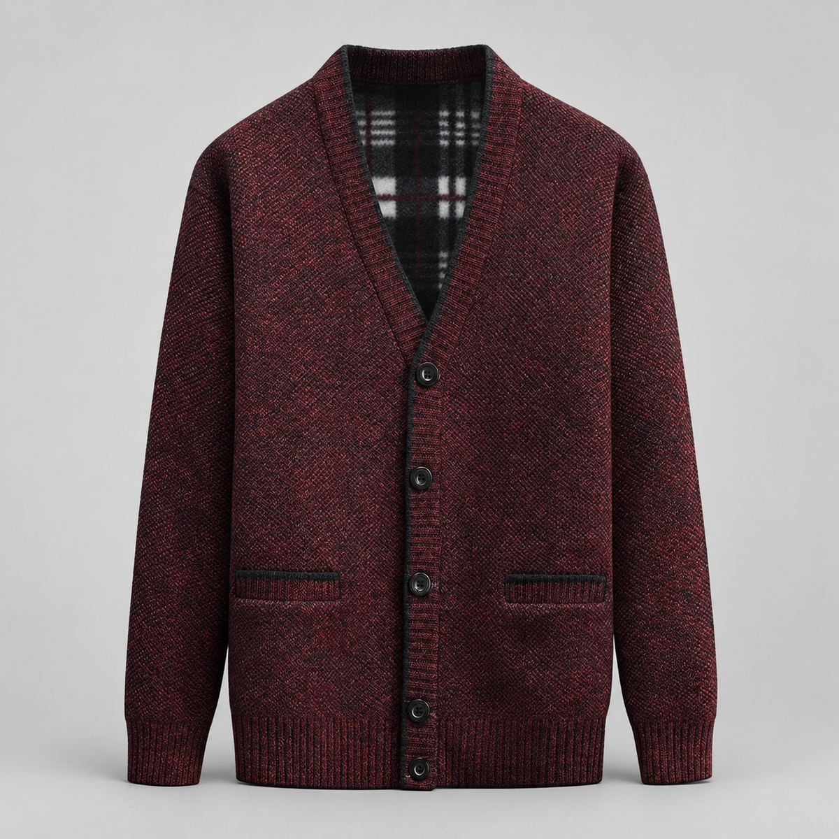 Edmund Men’s Textured V-Neck Button Cardigan