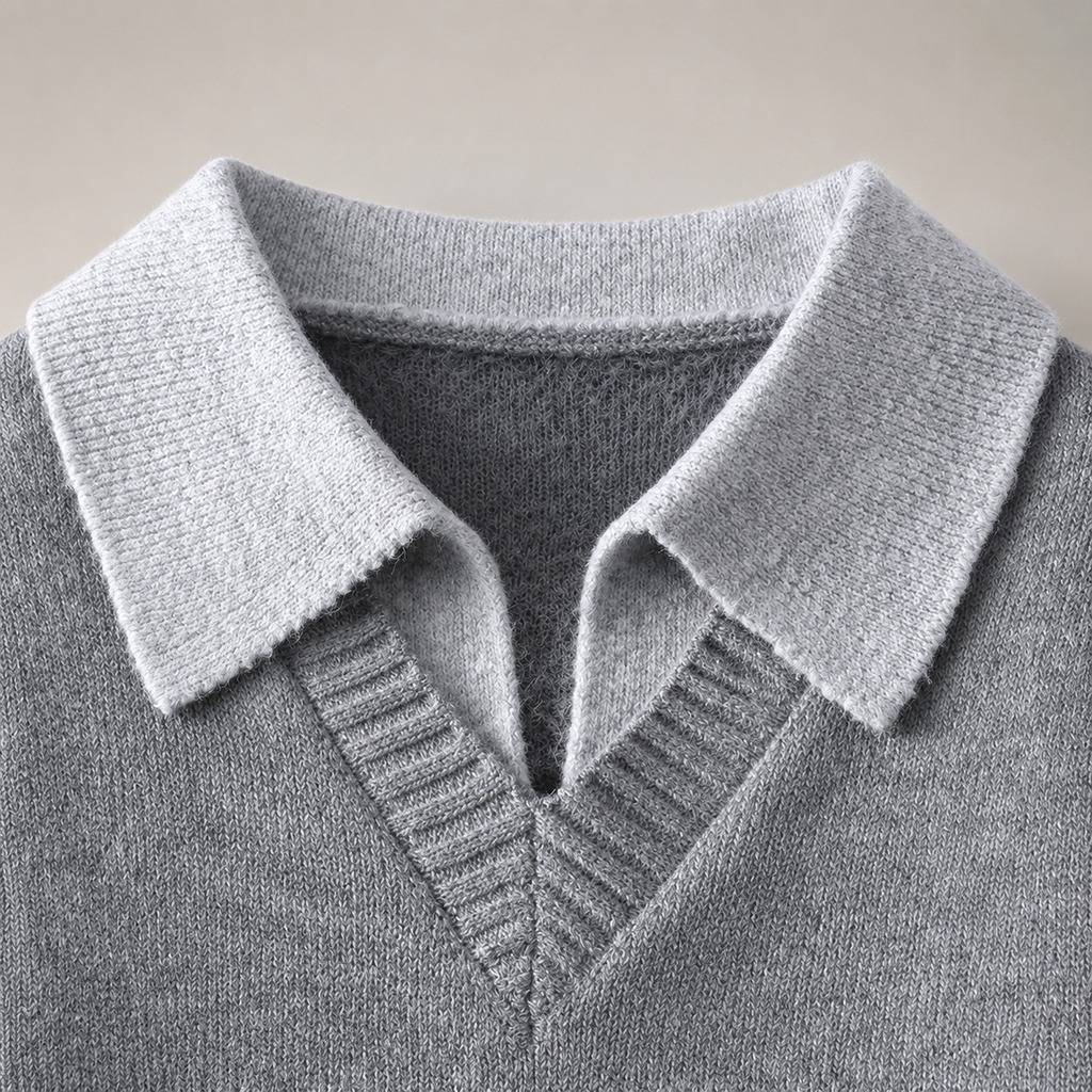 Edmund Men’s Contrast Collar Knit Pullover
