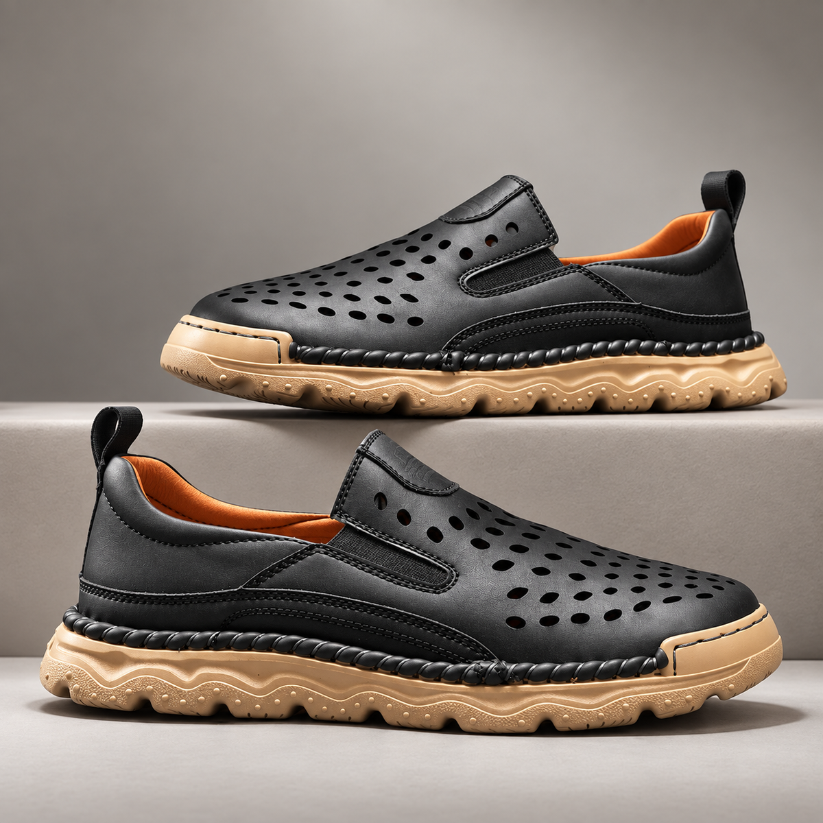 Edmund Men’s Cutout Slip-On Walking Shoes