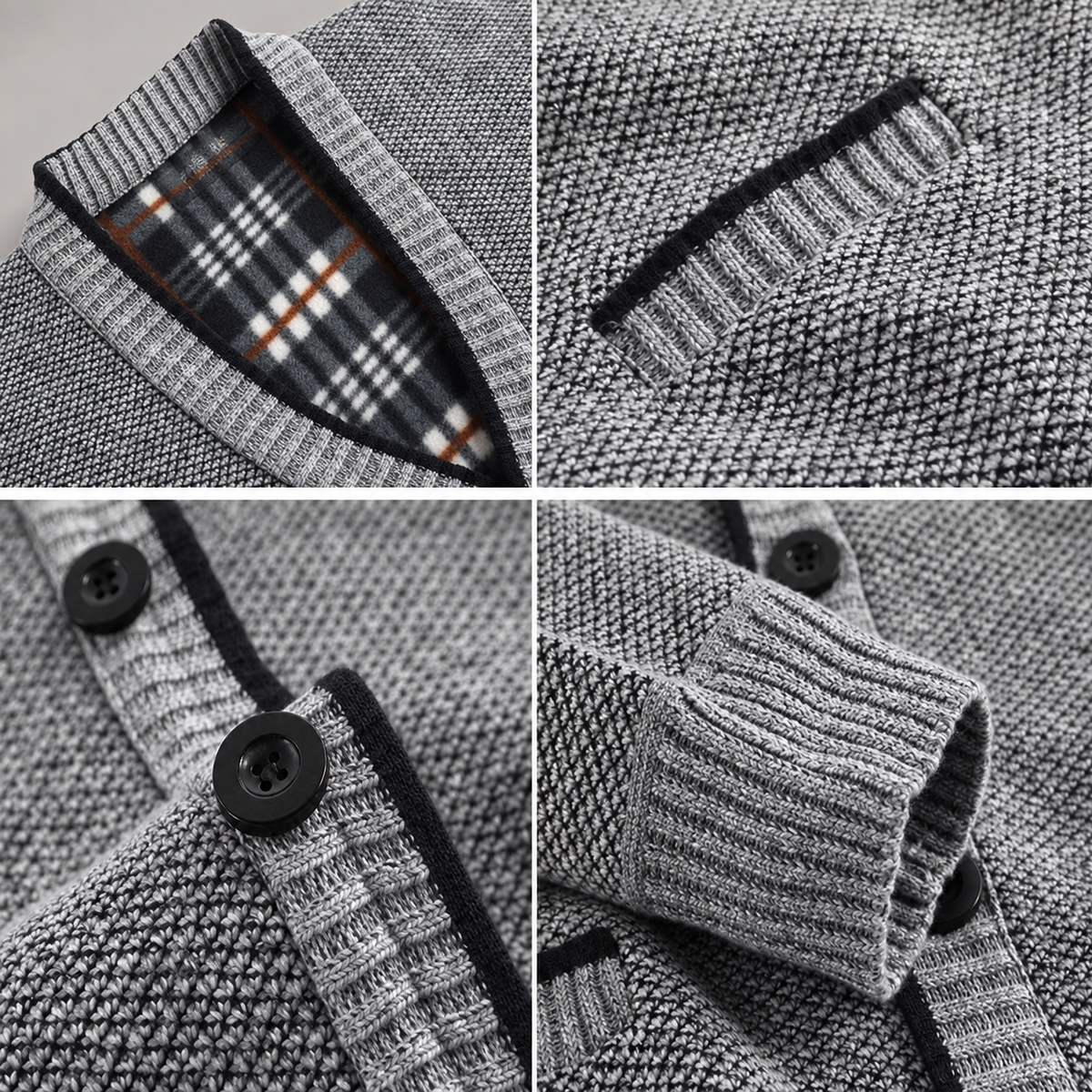 Edmund Men’s Textured V-Neck Button Cardigan