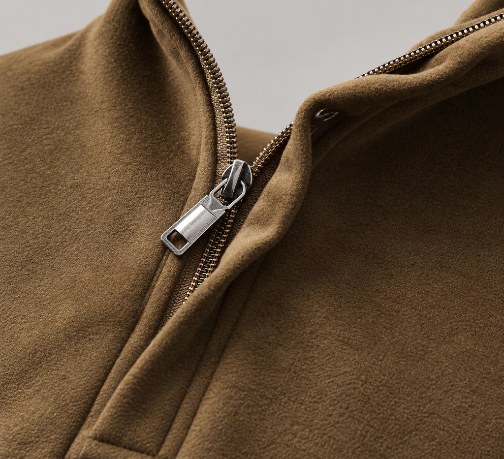 Edwin Men’s Quarter-Zip Fleece Pullover with Stand Collar