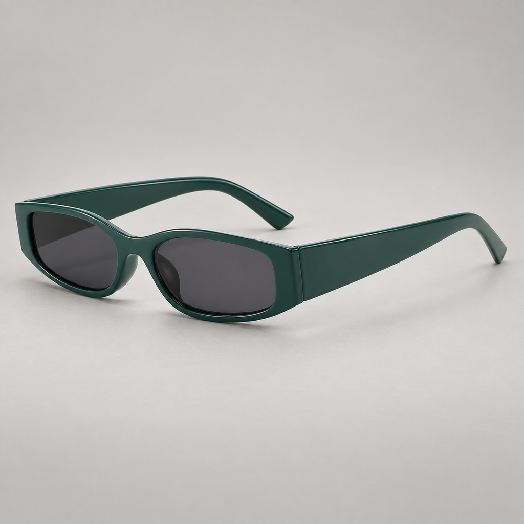 Elio Narrow Rectangular Sunglasses with Wide Temples