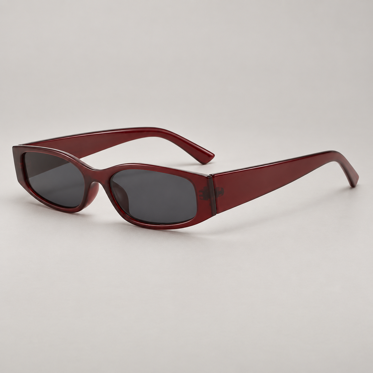 Elio Narrow Rectangular Sunglasses with Wide Temples