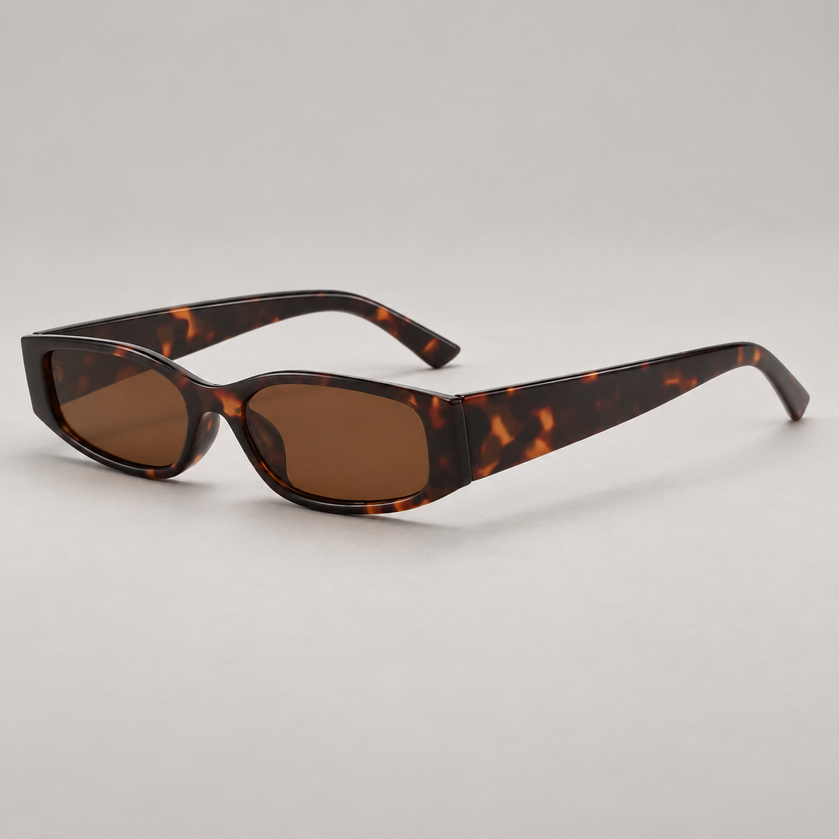 Elio Narrow Rectangular Sunglasses with Wide Temples