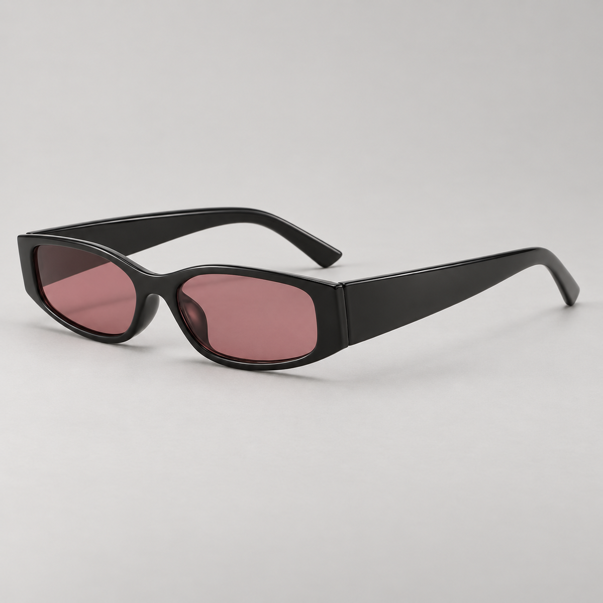 Elio Narrow Rectangular Sunglasses with Wide Temples