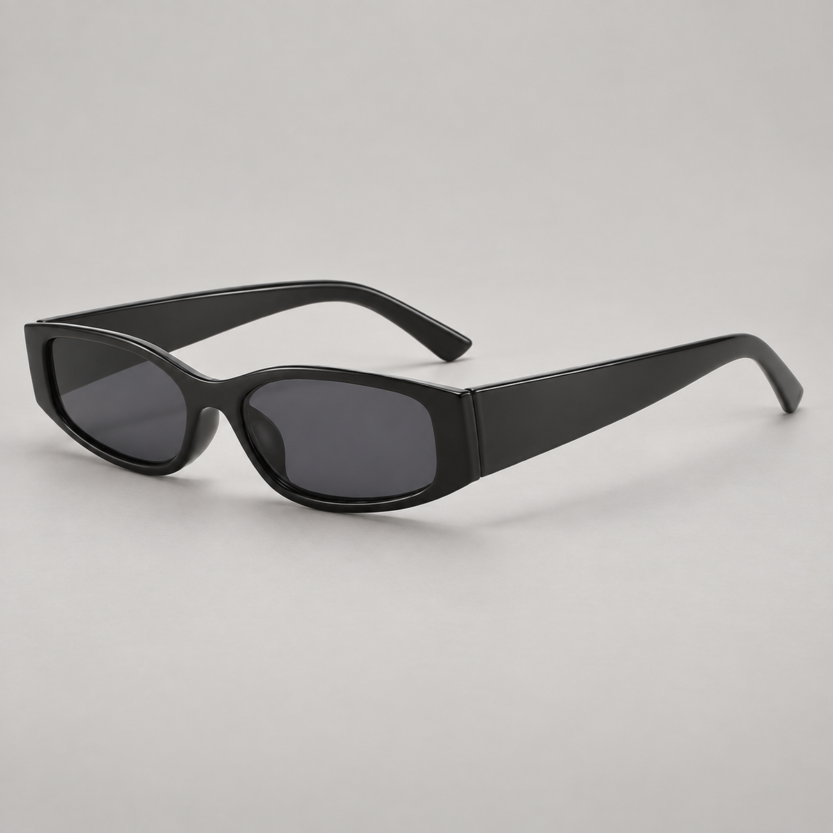 Elio Narrow Rectangular Sunglasses with Wide Temples