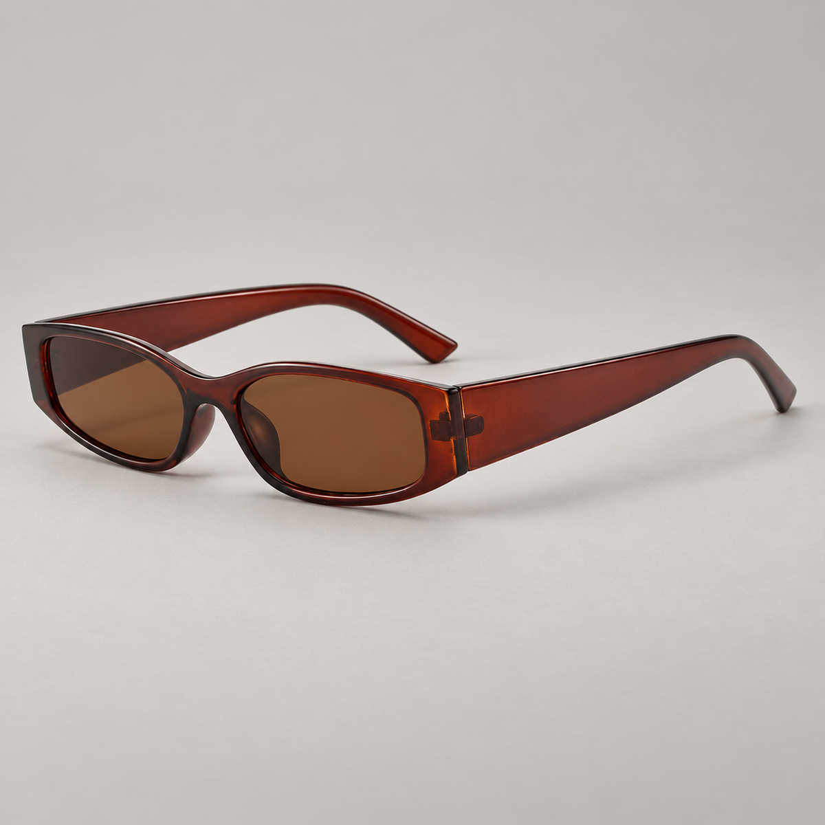Elio Narrow Rectangular Sunglasses with Wide Temples