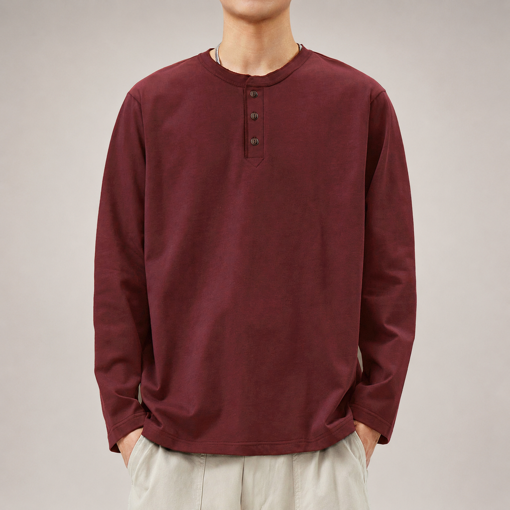 Elliot Men’s Long Sleeve Henley Shirt