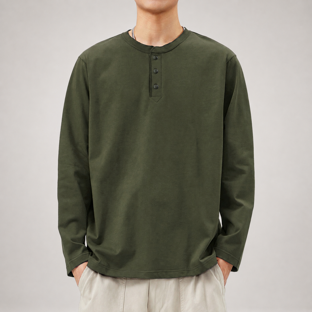 Elliot Men’s Long Sleeve Henley Shirt