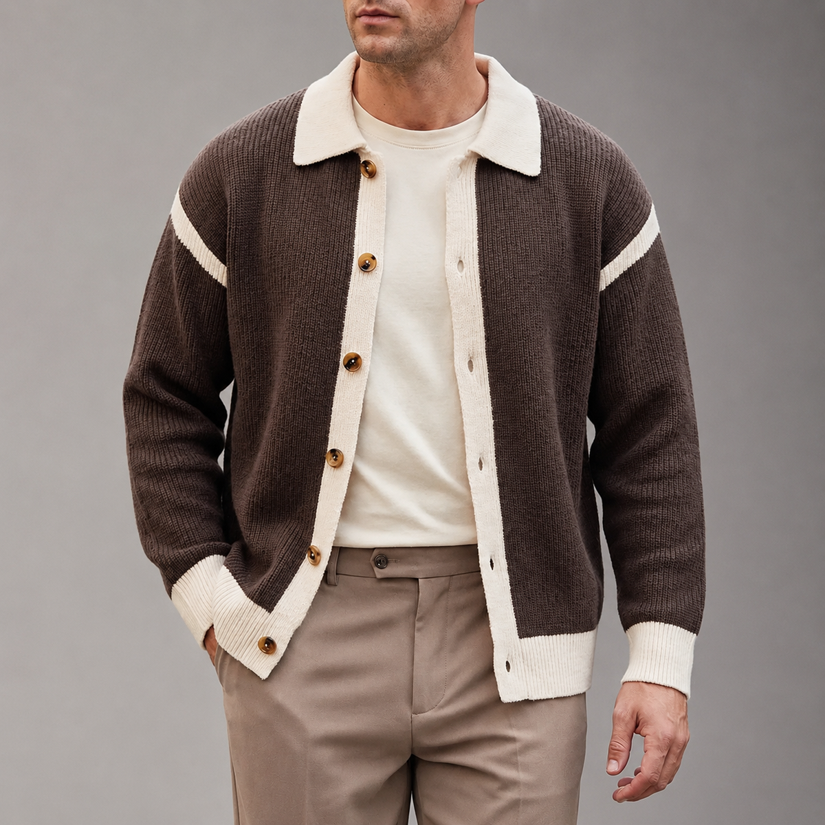 Elliot Color Block Knit Cardigan