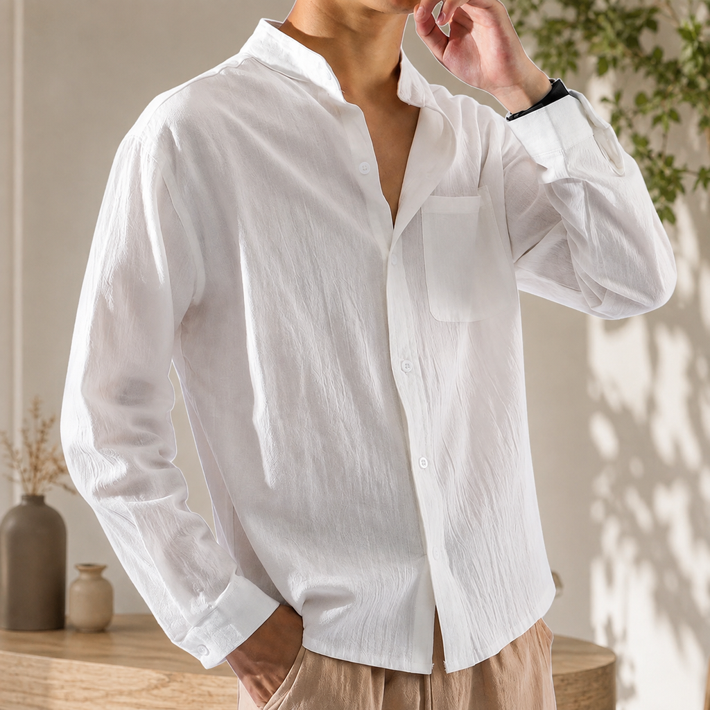 Elliot Long-Sleeve Linen Shirt