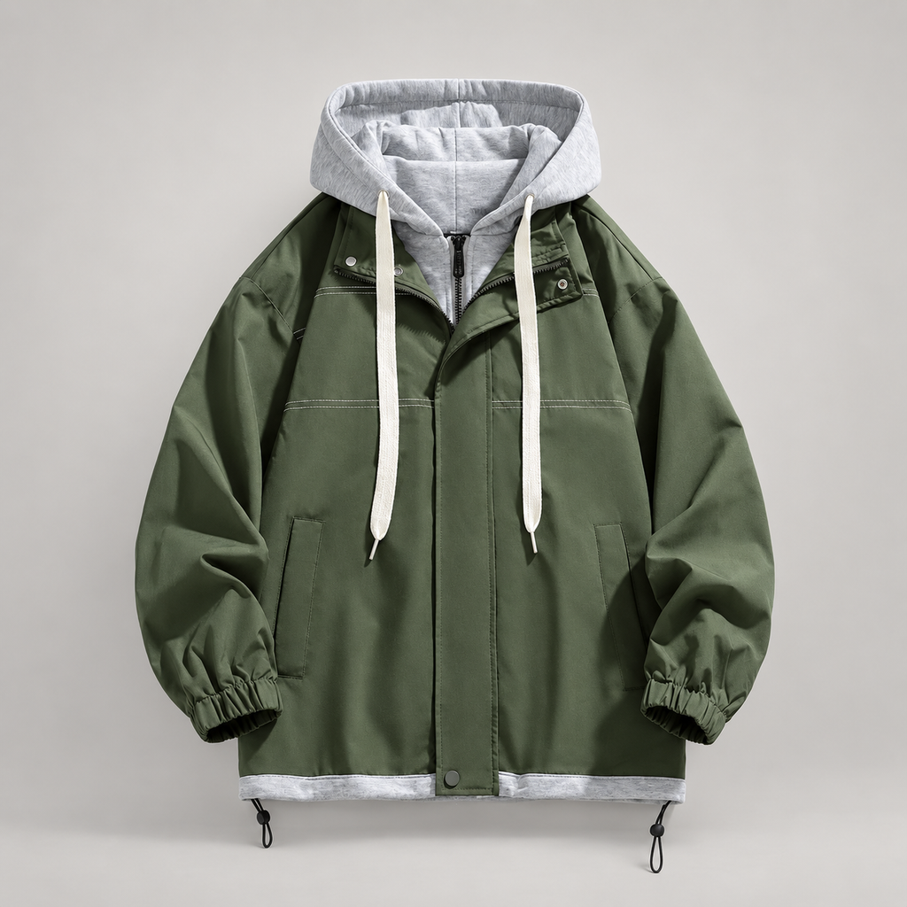 Elliot Men’s Layered-Look Hooded Jacket