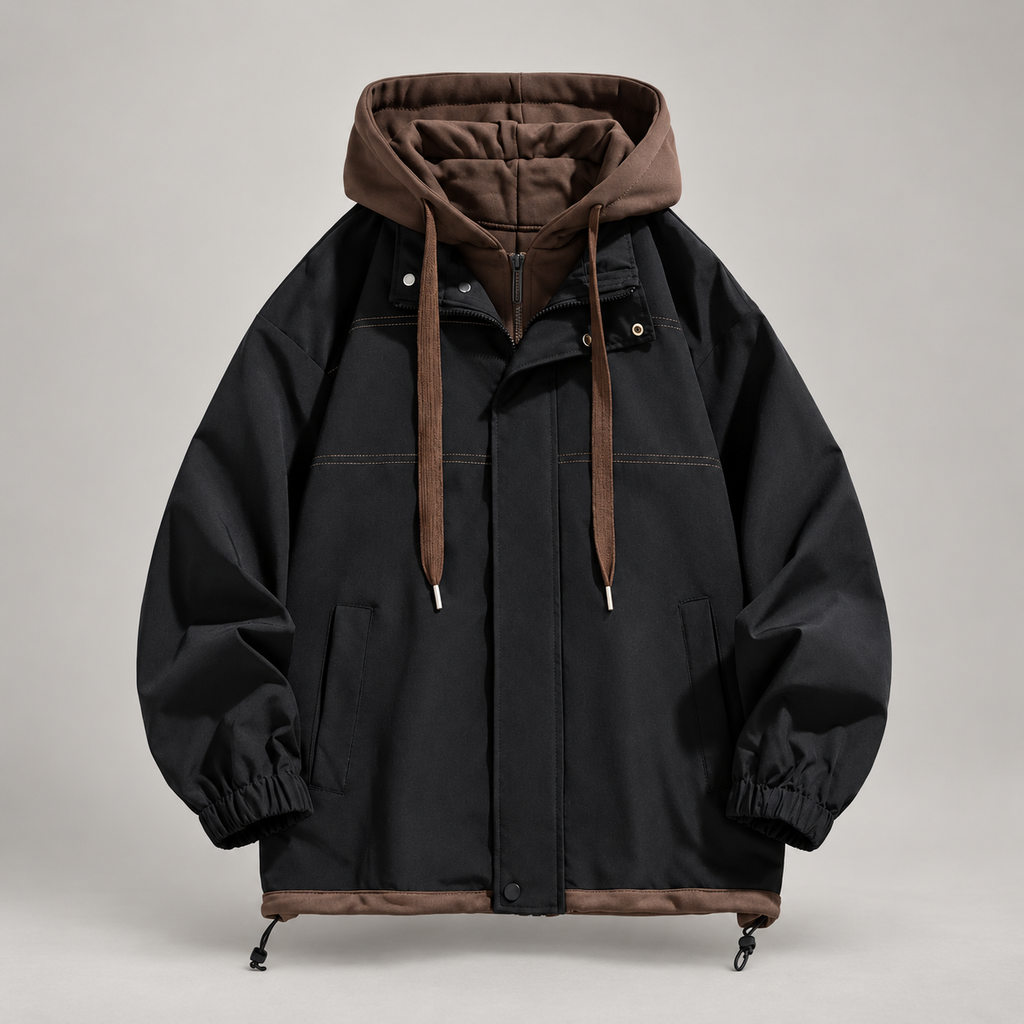 Elliot Men’s Layered-Look Hooded Jacket