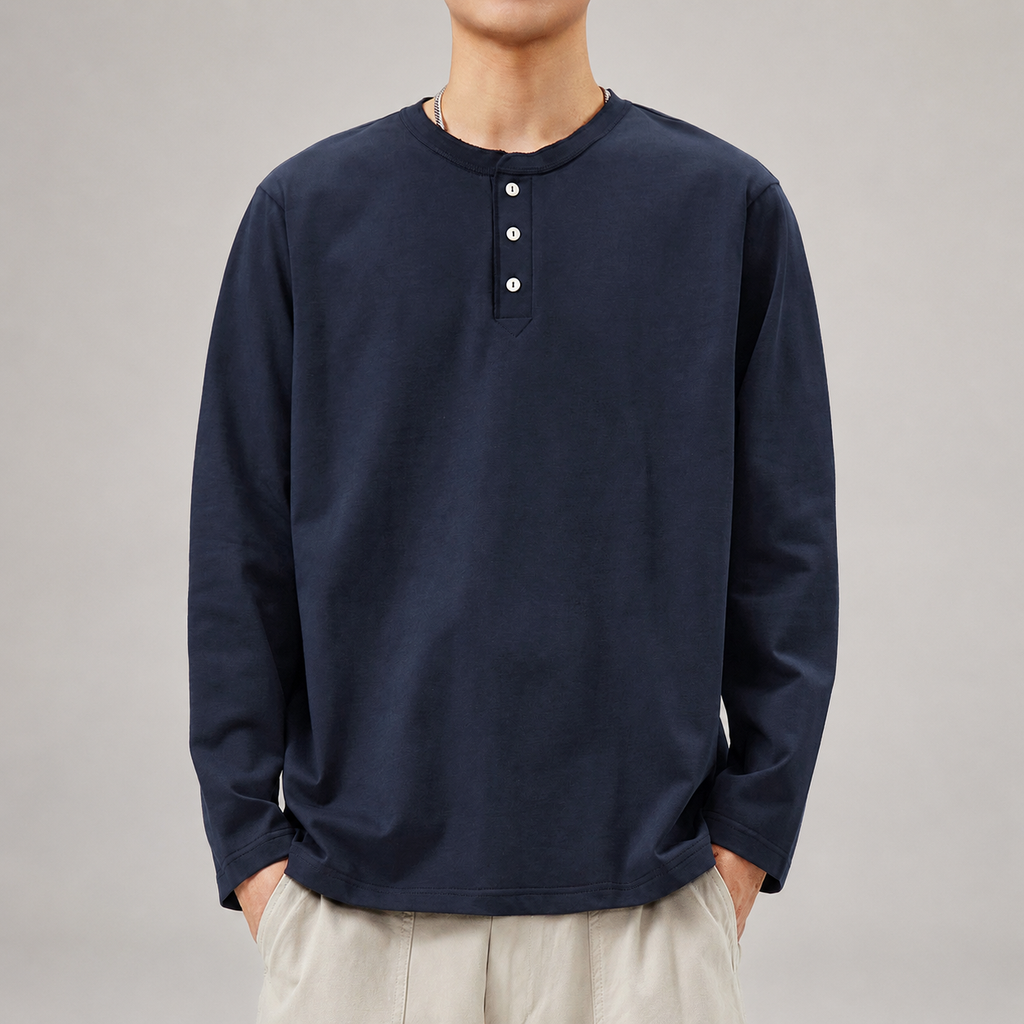 Elliot Men’s Long Sleeve Henley Shirt