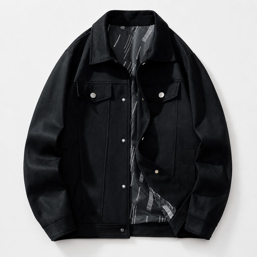 Enzo Men's Suede Trucker Jacket