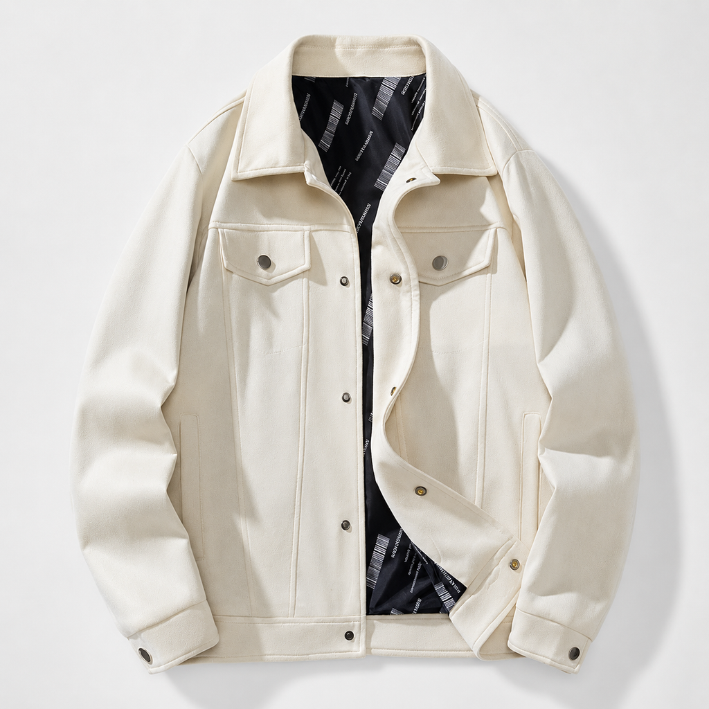 Enzo Men's Suede Trucker Jacket