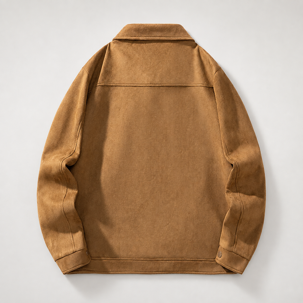 Enzo Men's Suede Trucker Jacket