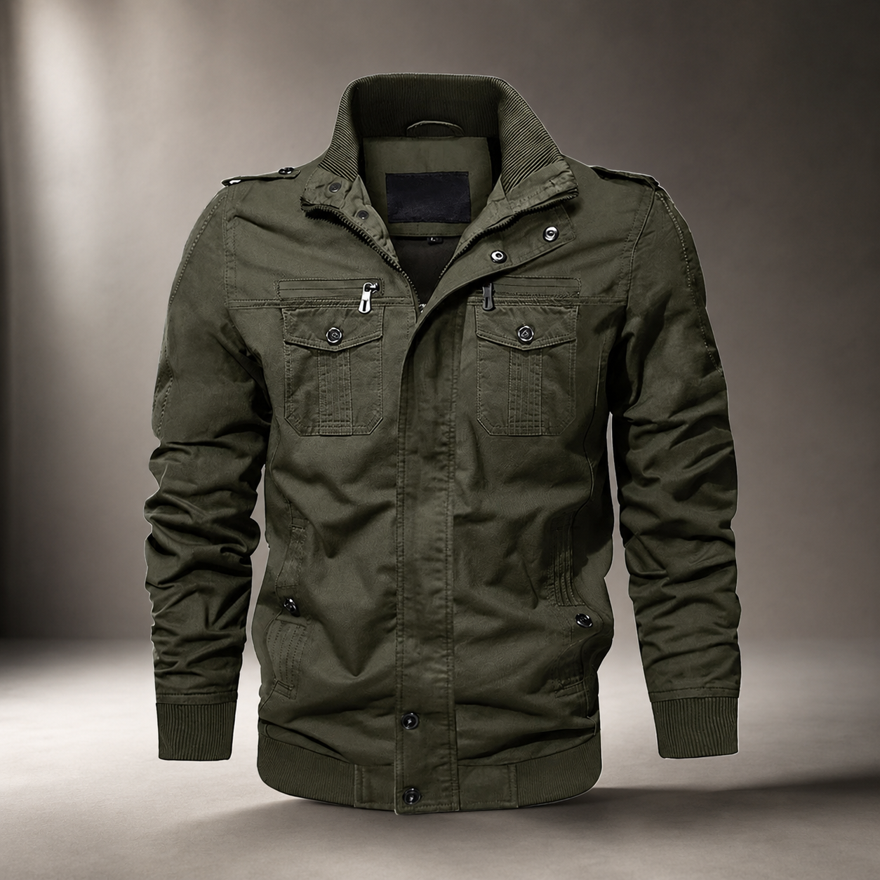 Enzo Men's Cotton Blend Utility Jacket – Multi-Pocket Casual Field Jacket