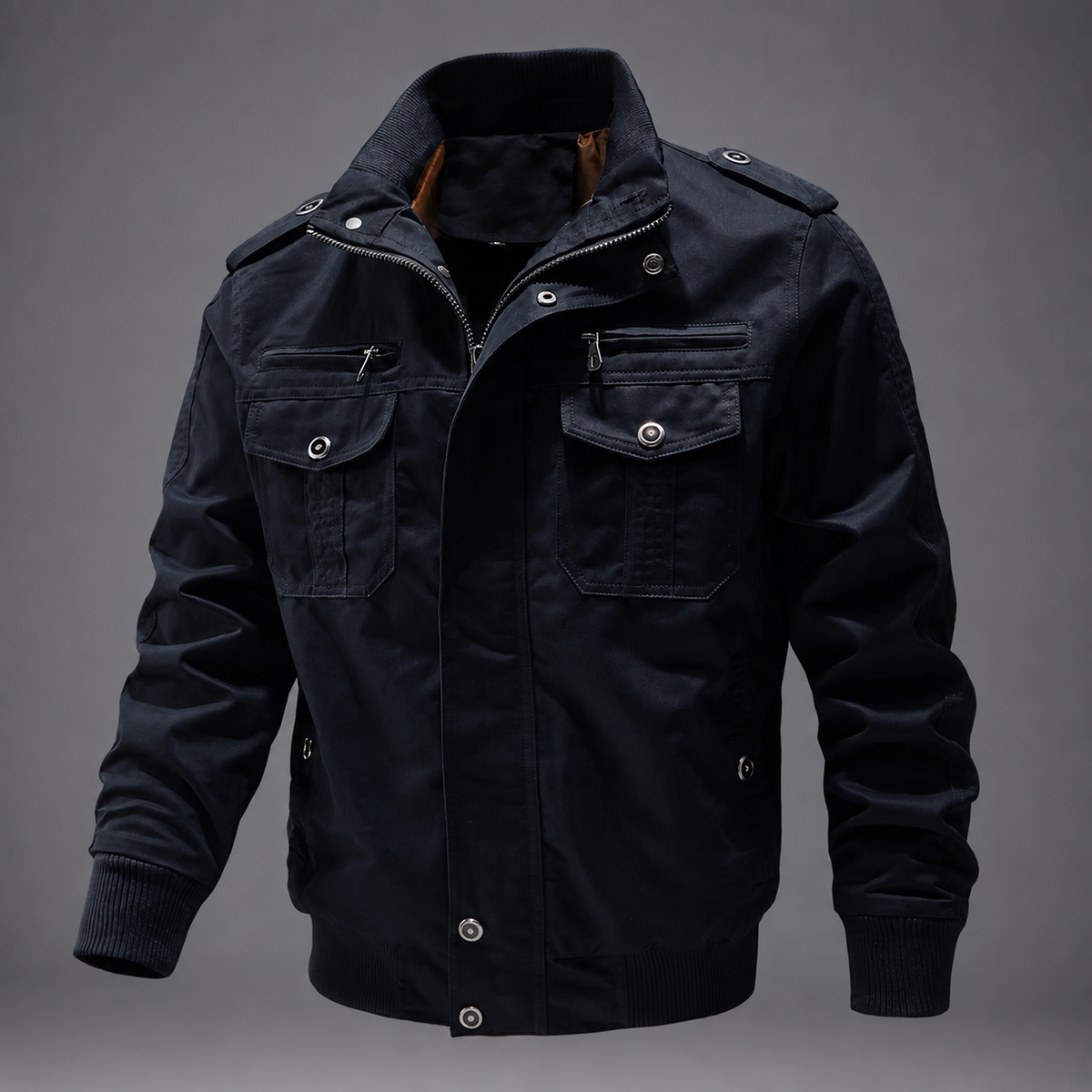 Enzo Men's Cotton Blend Utility Jacket – Multi-Pocket Casual Field Jacket