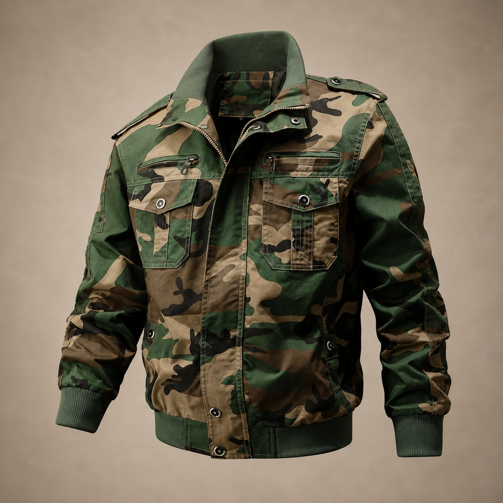 Enzo Men's Cotton Blend Utility Jacket – Multi-Pocket Casual Field Jacket