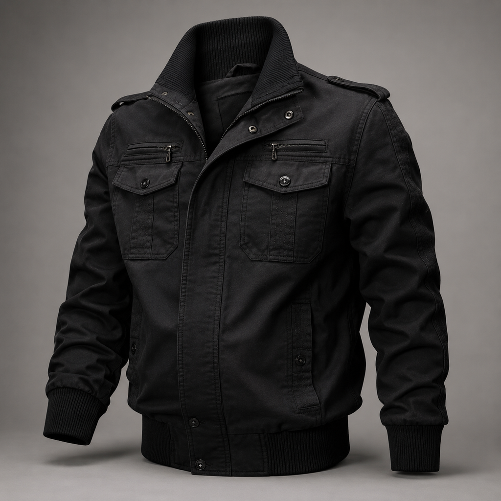 Enzo Men's Cotton Blend Utility Jacket – Multi-Pocket Casual Field Jacket