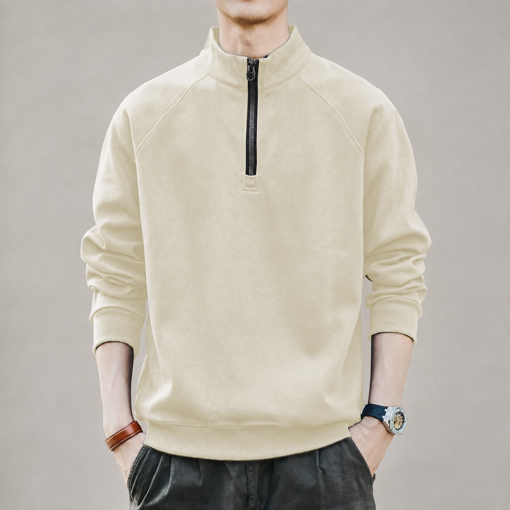 Ethan Men’s Ribbed Quarter-Zip Pullover