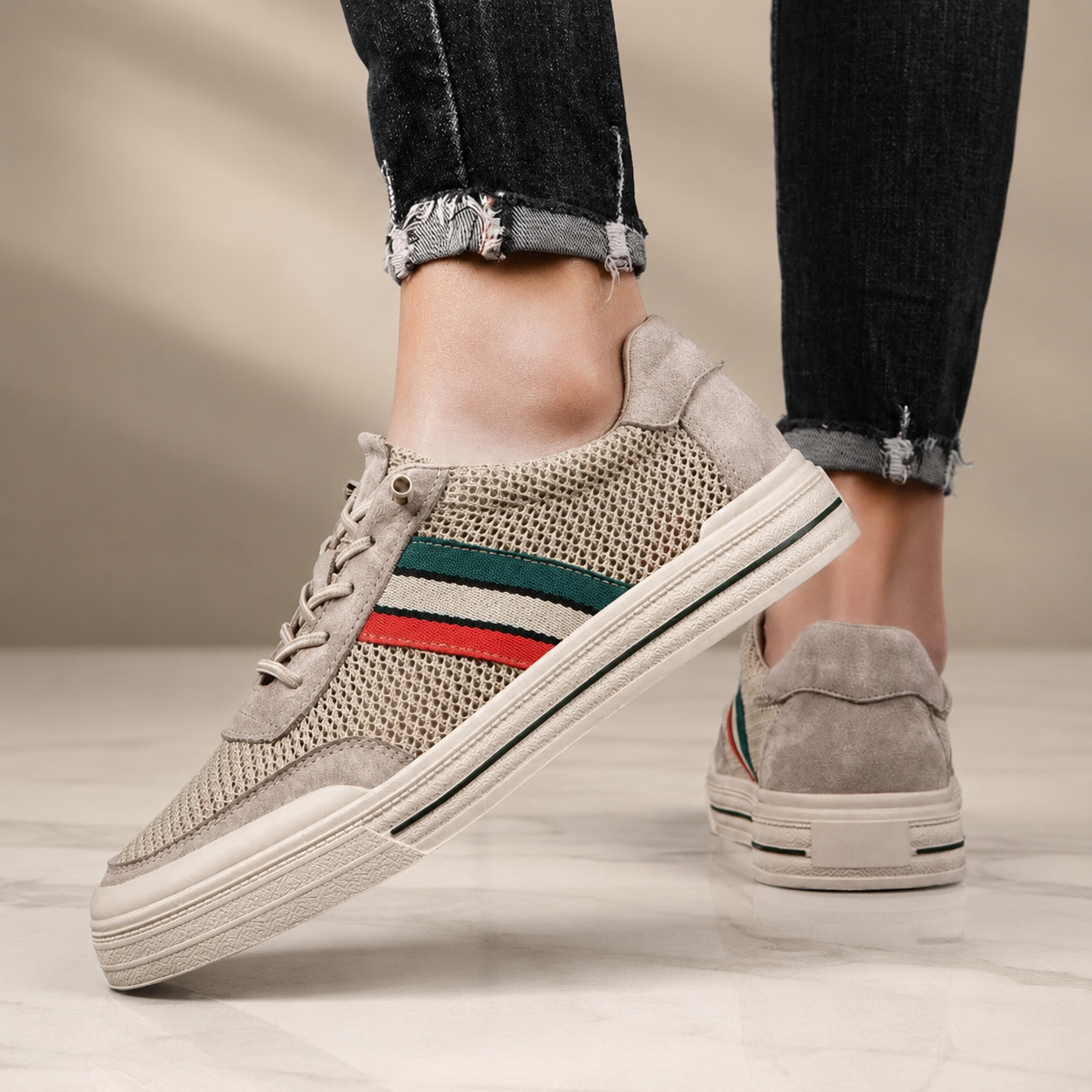 Ethan Mesh Lace-Up Sneakers