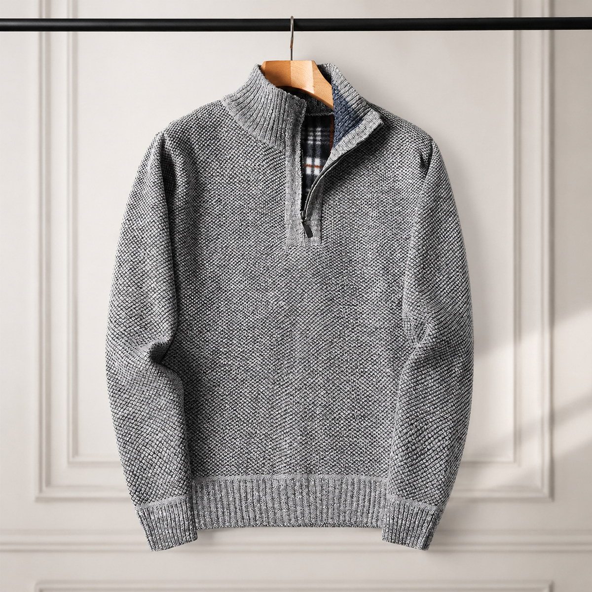 Ethan Men's Quarter-Zip Turtleneck Sweater