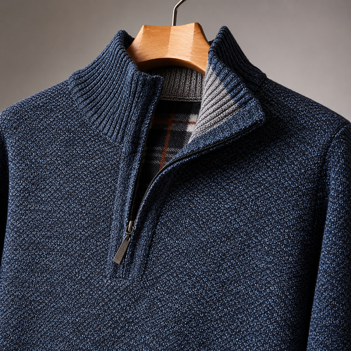 Ethan Men's Quarter-Zip Turtleneck Sweater