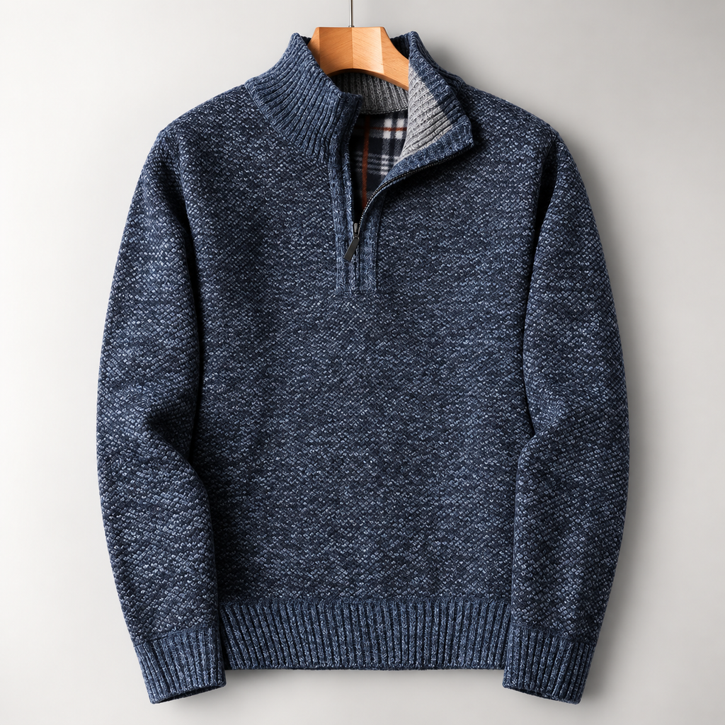 Ethan Men's Quarter-Zip Turtleneck Sweater
