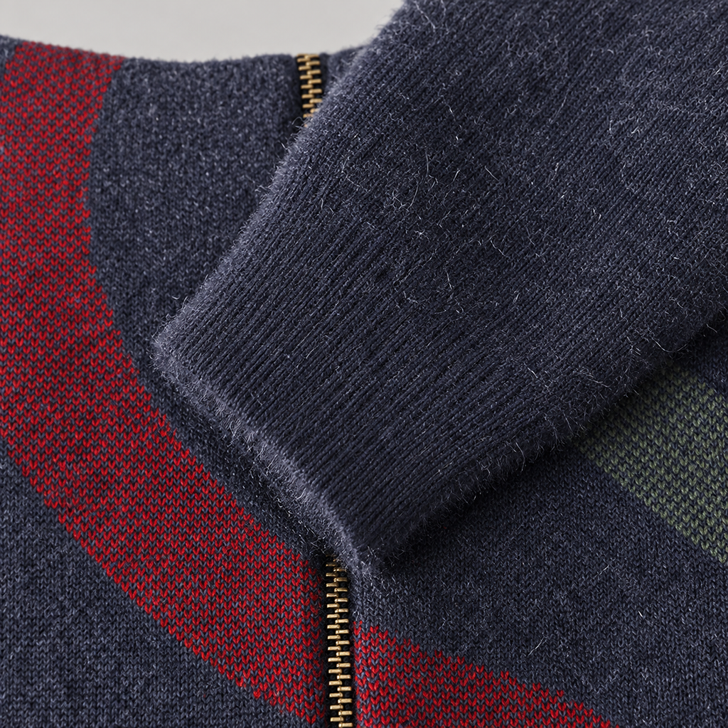 Etienne Men’s Abstract Pattern Full-Zip Knit Jacket