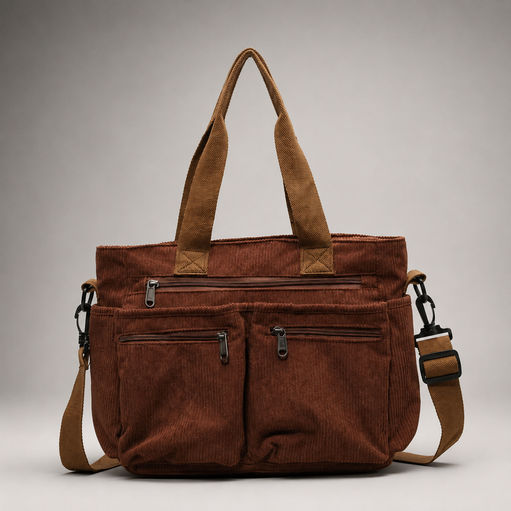 Evelyn Corduroy Everyday Spacious Tote Bag