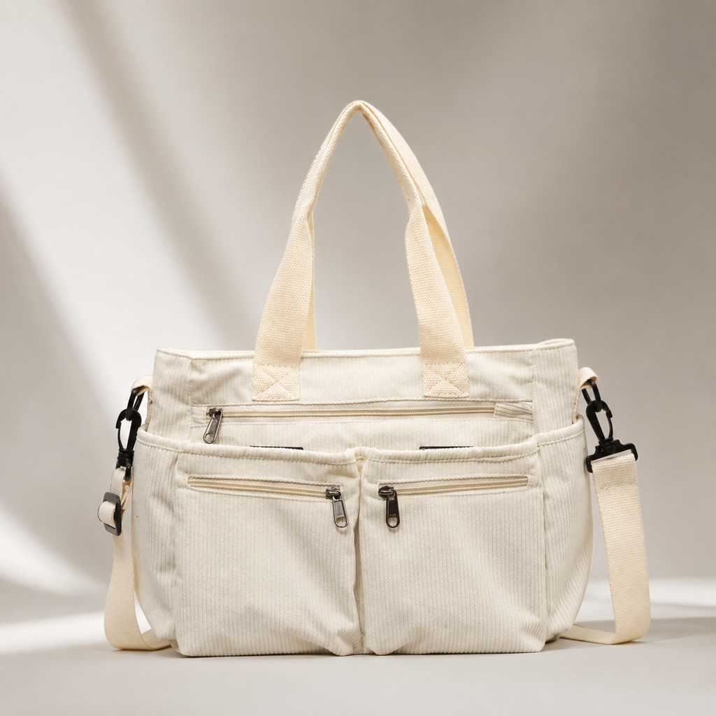 Evelyn Corduroy Everyday Spacious Tote Bag