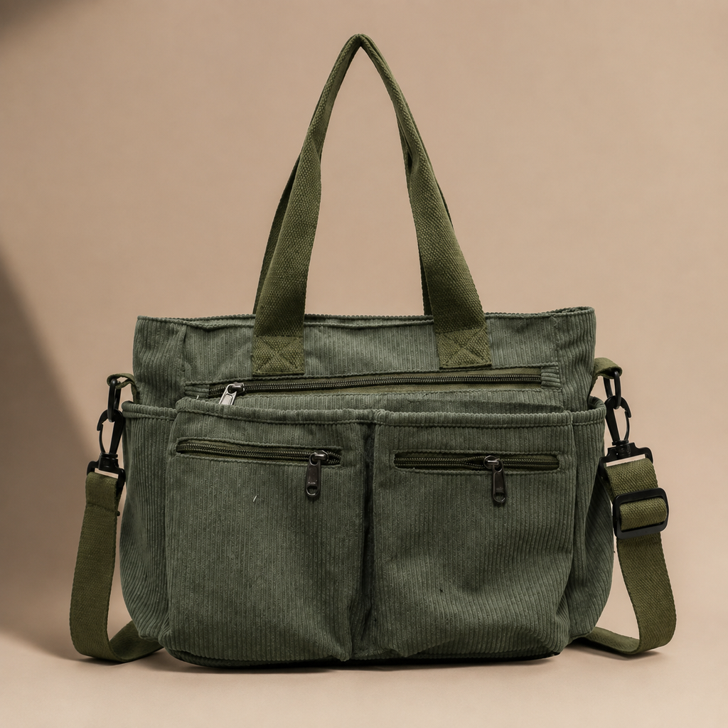 Evelyn Corduroy Everyday Spacious Tote Bag